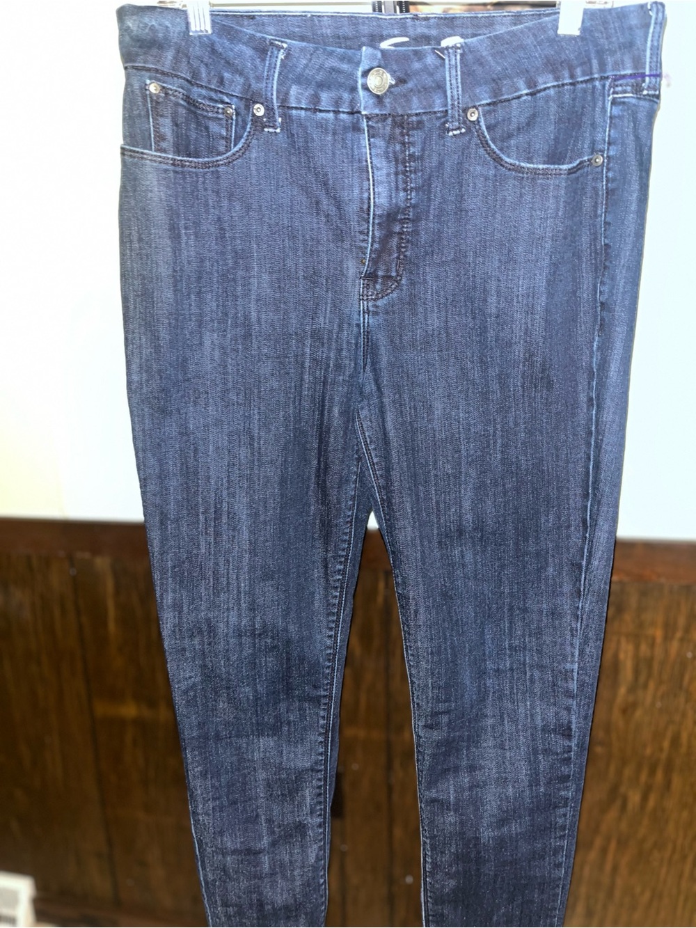 Seven7 womans Skinny Jeans in Dark Blue Denim